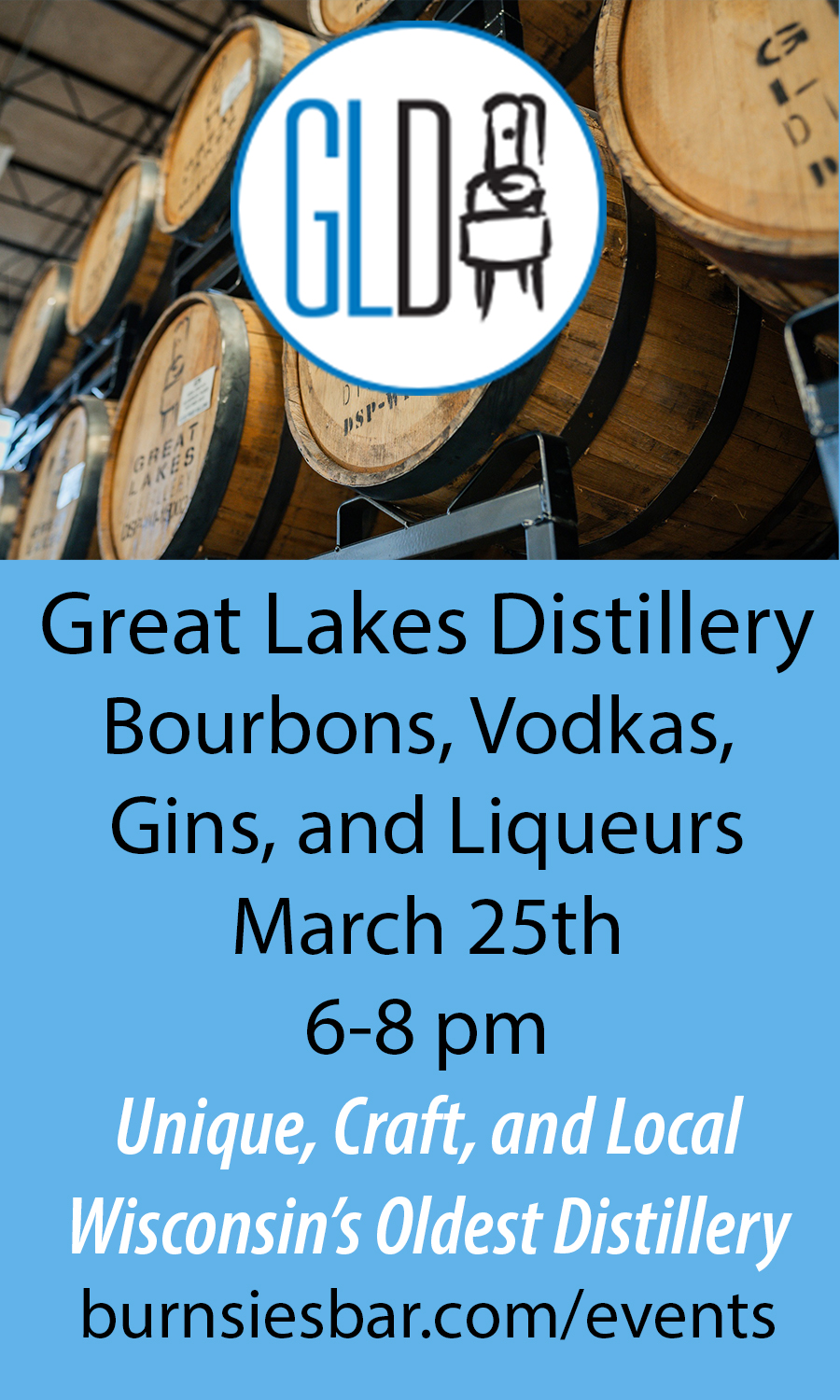 West Allis Tasting event by Great Lakes Distillery at Burnsie's Bar and Grill