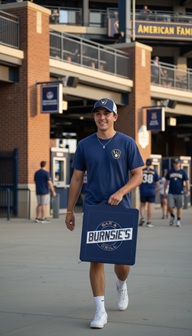 Look at my cool seat cushion I got from Burnsie's