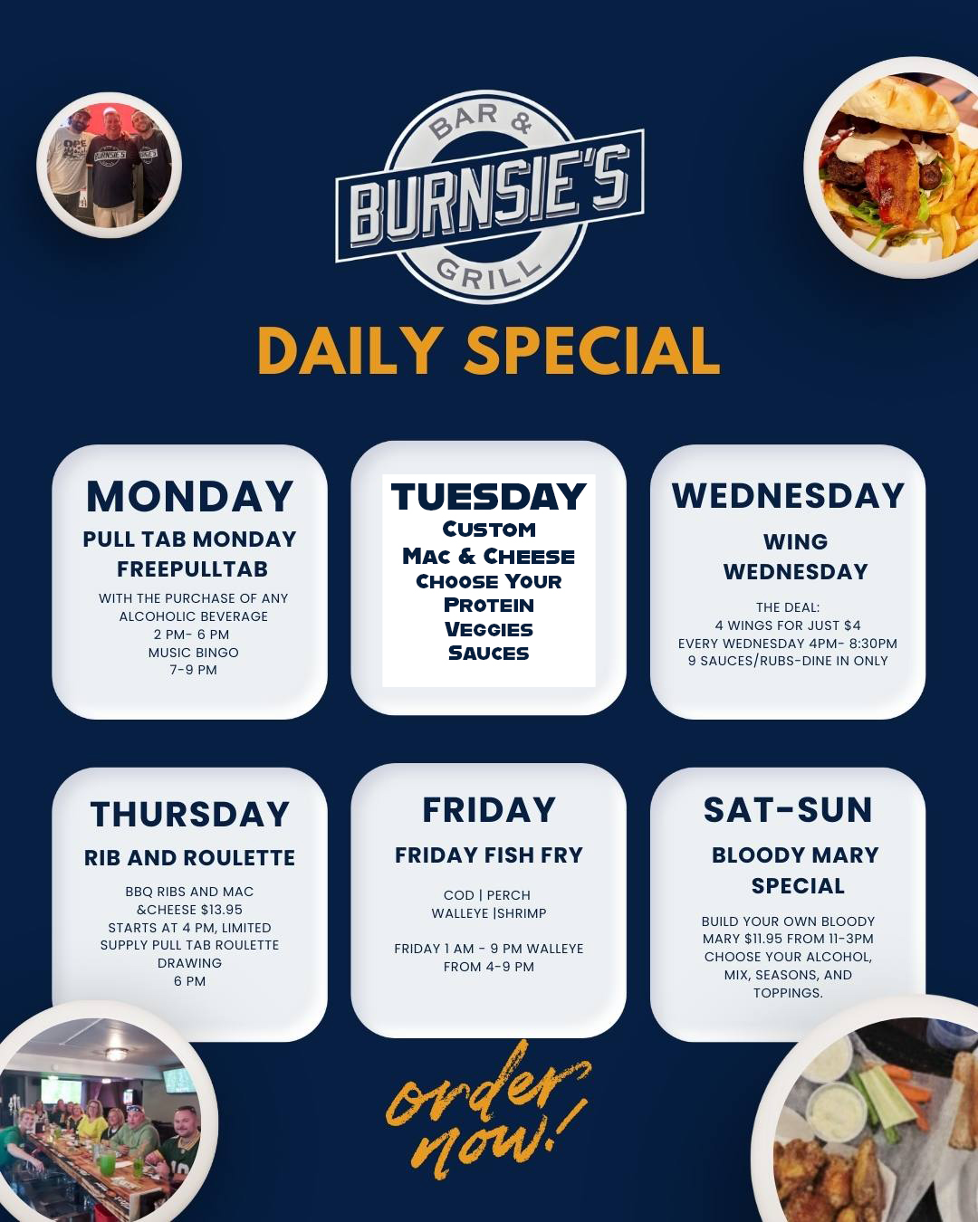 Burnsie's Menu 2026 Mac and Cheese West Allis